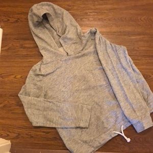 J Crew gray hooded sweatshirt